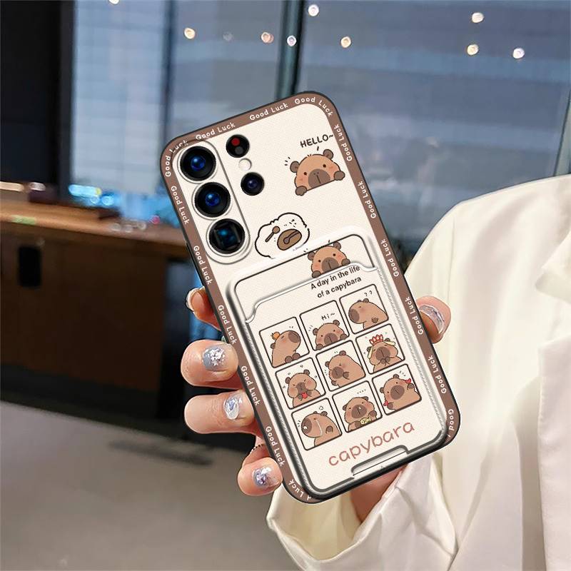 Protective Dirt-resistant Phone Case For Samsung Galaxy S24 Ultra Anti-knock Card Sleeve Silicone Graffiti Shockproof