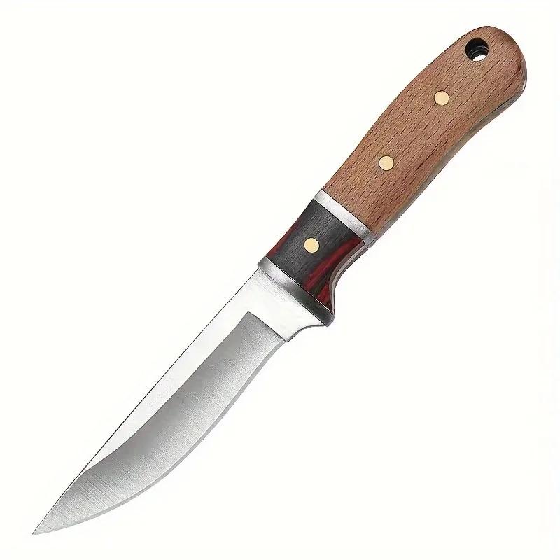 

1pc Solid Wood Multi-use Stainless Steel Fruit Knife Chef s Knife Meat Knife Cut Steak Knife