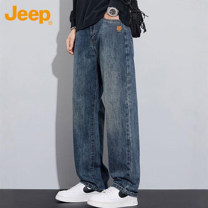 

Jeep Мужские осенне-зимние джинсы прямого кроя свободного силуэта 36