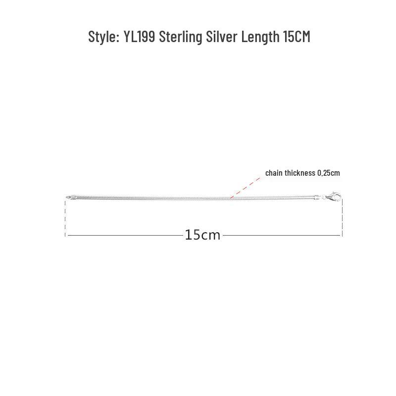 

Цепочка из стерлингового серебра 925 пробы «Змеиная кость» с бусинами - Женский аксессуар в японском и корейском стиле Sterling Silver 925