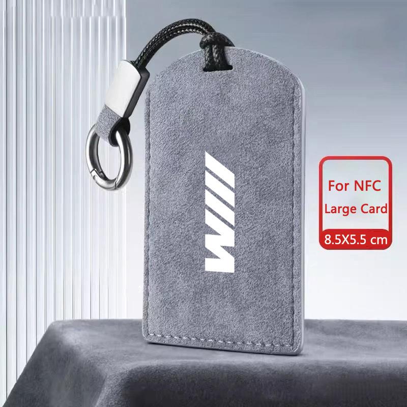 Suede Leather Car Smart NFC Card Key Case Cover Protector Shell Fob For BMW M 3 5 7 Series X1 X3 X5 X6 X7 535le Auto Accessories FY6