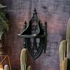 Dark Academia Room Decor Gothic Wall Shelf, Vintage Floating Shelf for Bedroom And Living Room, Matte Black Decorative Display Wall-Mounted Rack with
