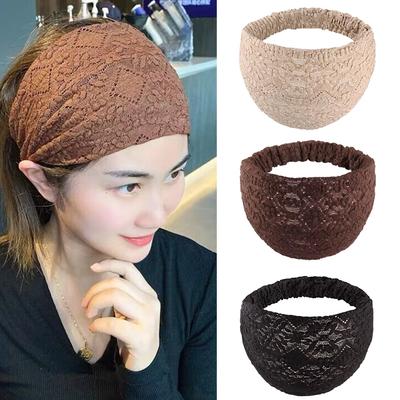 Pevná dutá čelenka s květinovou hlavou Temperamentní obruč do vlasů Korejský styl Krajkové čelenky Protiskluzové pokrývky hlavy Dívky Široká boční čelenka Dárky