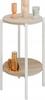 Round Loft Side Table With Shelf 35X35X62 Cm Metal White