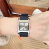 Silver Simple Design Sense Watch Atmosphere Trend Personality Fashionable Women'S Quartz Stainless Steel Watch