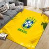 Brazil National Football Team Flannel Pattern Square Carpet,Area Rug,Carpet Rug for Living Room Bedroom Sofa Playroom Decor,Non-slip Floor Mat