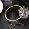2/3Pcs Light Luxury Round  Jewelry Set For Women Charm Necklace Bracelet Earring Brides Wedding Jewelry Accessories