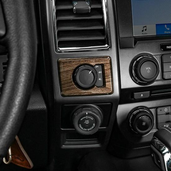 4WD Allradantrieb Schalter Zierblende Abdeckung für Ford F-150 2015- Holzmaserung