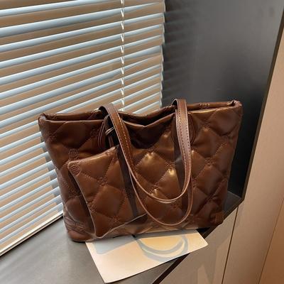 Lässige Pendler-Einzelschultertasche, Hand-Tragetasche, Damen Diamantförmige Große Tasche