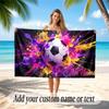 Fußball-Thema Strandtuch Personalisiert mit individuellem Namen & Text Weich Schnelltrocknend Strandtuch für Schwimmen Reisen