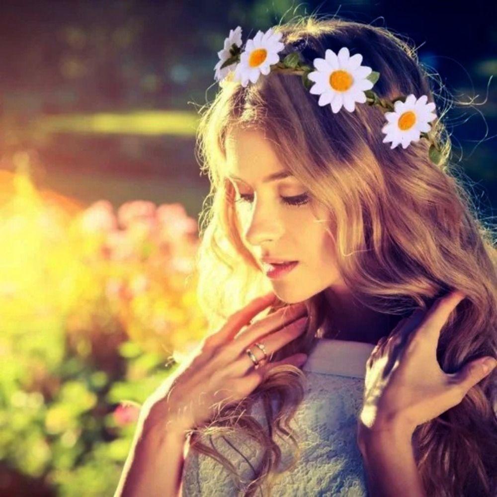 6/7/10 Heads Sun Flower Ring Wire&Cloth Hair Hoop Sun Flower Headband Women Girl Birthday Favor