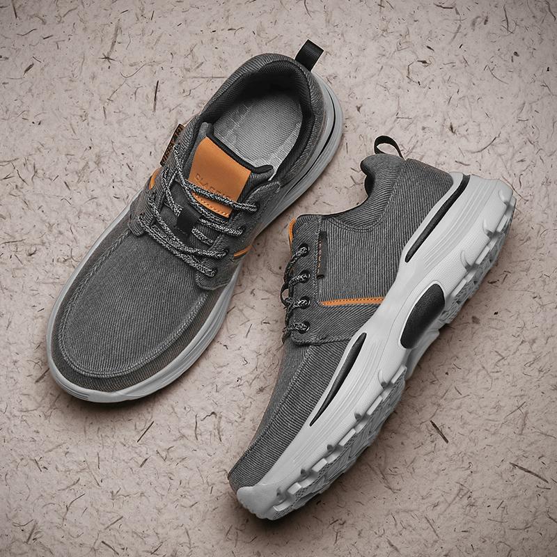 Mode Atmungsaktiv Weich Herren Sneaker Outdoor Freizeitschuhe Rutschfest Herren Canvas Schuhe Outdoor Freizeitspaziergang Trainer Schnürschuhe Trekkingschuhe
