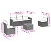 6-teiliges Gartensofa-Set mit Kissen aus grauem Poly-Rattan