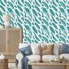Wallpaper Turquoise feathers on a white background for the living room and bedroom 50x1000