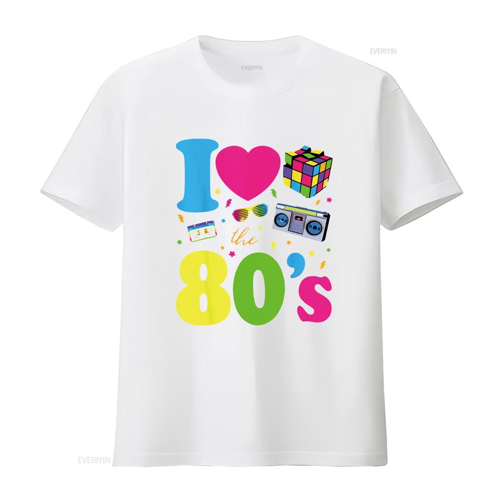 I Love The 80S T Shirt Clothes For Women vintage Washed Comfortable designer clothes fashion Slightly Breathable Unisex Casual