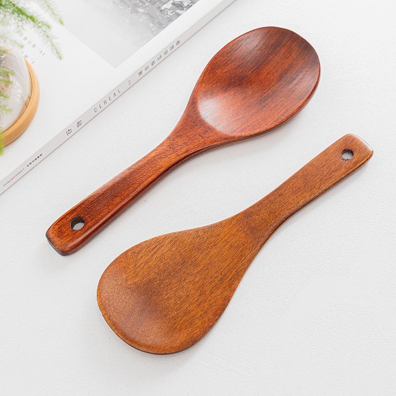 Wooden Shovel Spoon Non Stick Wood Long Rice Spatula Kitchen Cooking Utensil Hand Stir Fry Tools Sets Cooker Pots Mini