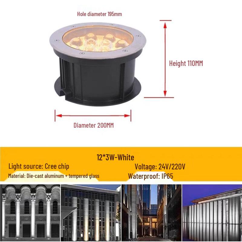 MengPao Outdoor 36W Green LED In-Ground Spotlight