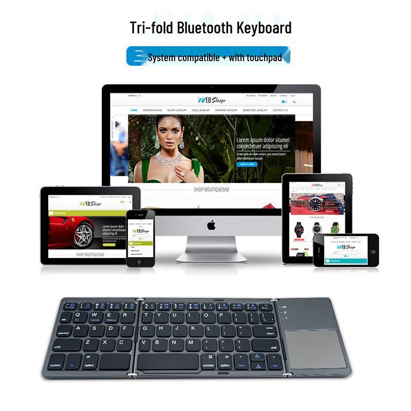 OLOEY Tri-Fold Bluetooth Touchpad Keyboard
