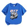 Kids Boys Girls Crew Neck Short Sleeve 100% Cotton T-Shirt, Classic Retro Racing Car 917 Pattern Print Casual Soft Tee for Children Daily Wear Street