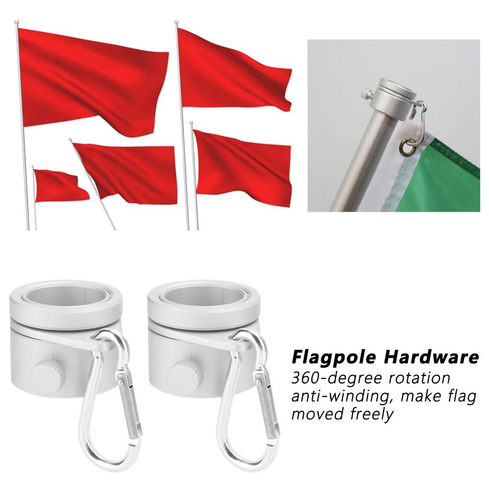 2Pcs Aluminum Alloy Swivel Ring Rotating Rotating Ring Easy Install Flag Ring  Flagpole Fix