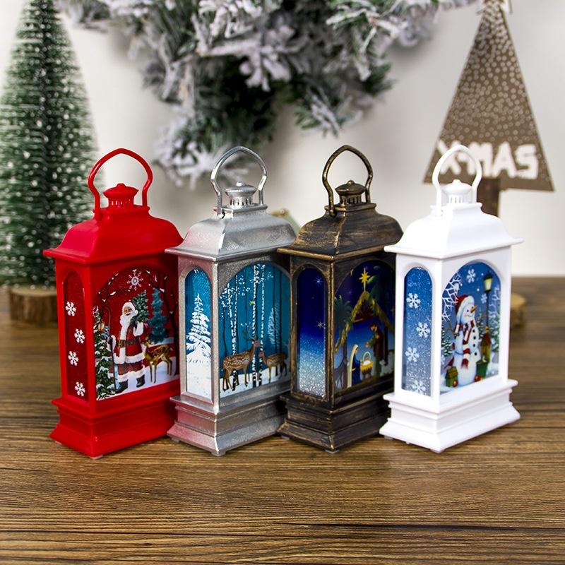 Christmas Decorations Painted Portable Christmas Lights Creative Christmas Small Lights Decorations