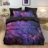 Space And Universe Quilt Cover 3D Printed Galactic Starry Sky Bedding Set Bedroom Decoration With Zipper Single Twins Large Size