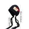 Cloth Sticker Fringed Knitted Hat Solid Color Handmade Braids Hat Casual Crochet Bonnet