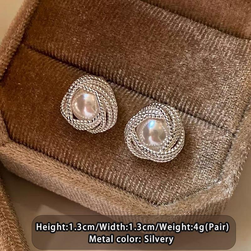 

Unusual Gold Colour Ball Wrapped Around Pearl Stud Earrings 2026 New Popular Accessory For Women s Light Luxury Ear Accessories
