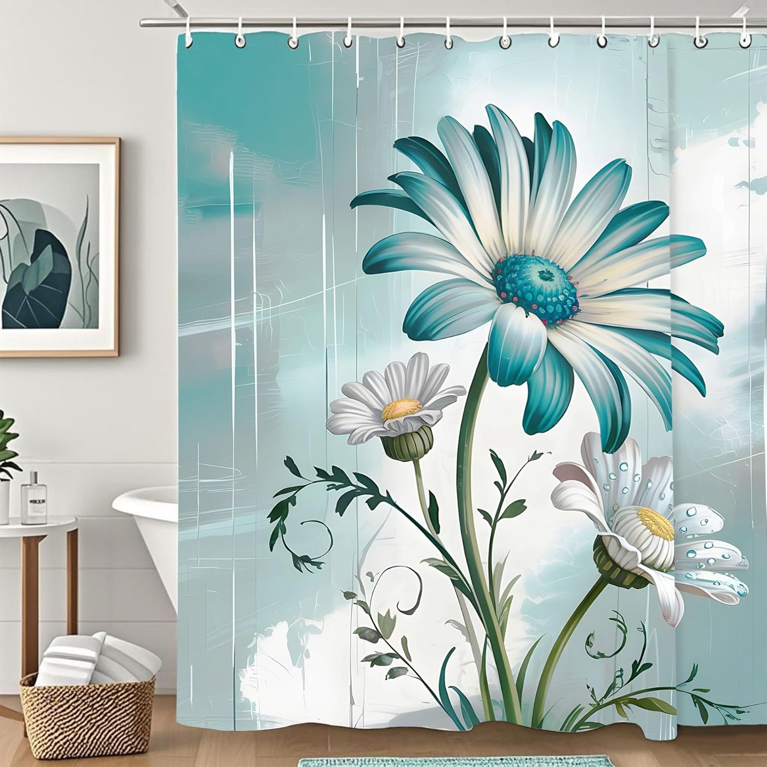 

Funny Cat Blue Sea Ocean Shower Curtain,Bathroom Shower Curtains Bathtub Home Decor Waterproof Fabric Machine Washable With W60H190(CM)-1 Pcs