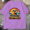 Chill Like a Capybra T-Shirt Men Women Fashion Harajuku Casual Breathable Unisex T Shirt Summer Cool Short Sleeve Hip Hop Top