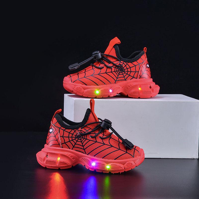 Children's LED Light-emitting Sports Shoes Spring and Autumn Boys Sports Breathable Comfortable Casual Shoes