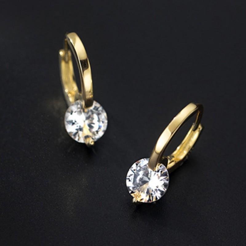 Solitaire 1ct D Moissanite Earrings for Women Diamond Silver Hoop Earrings 925 Drop Earrings Girls 14k Gold Plated