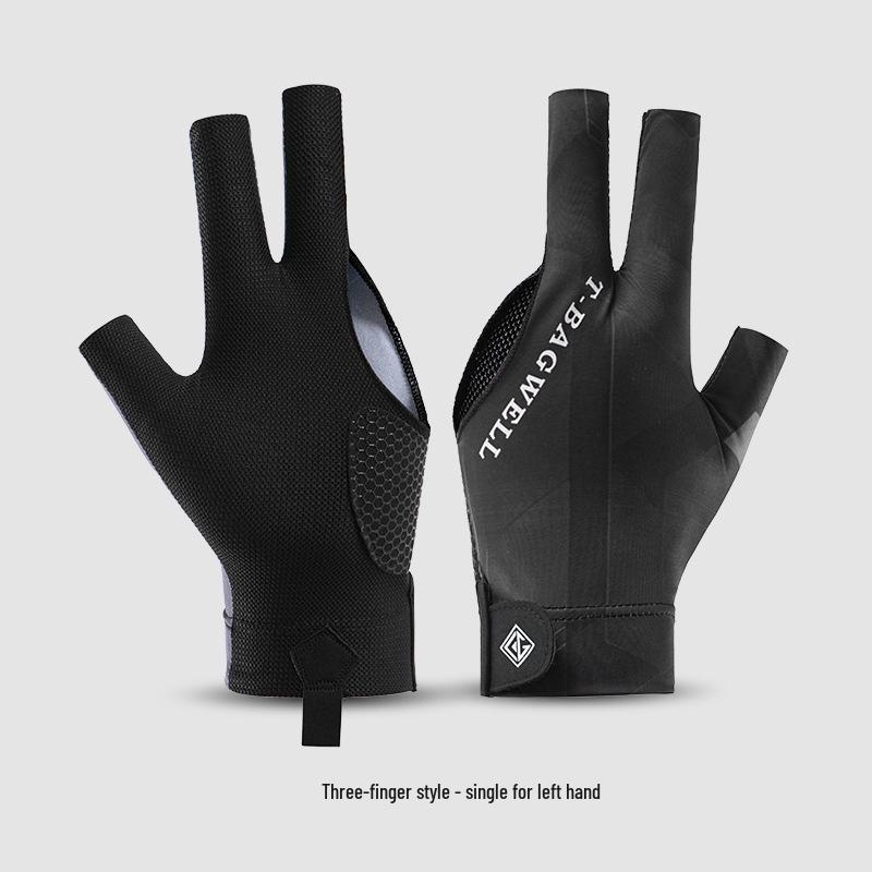 Billiard 3-Finger Fingerless Gloves: Thin, Breathable, Sweat-Wicking, Anti-Slip Snooker Pool Gloves, Single Full-Finger Pack.