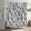 Cat Pattern Shower Curtain Artistic Black White Animal Print Bathroom Decor Modern Farmhouse Home Textile Washable Waterproof