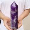 Grande Taille Point de Cristal d'Améthyste Naturelle Baguette Pierre d'Énergie Cristalline Quartz Violet Naturel Décoration Intérieure Artisanat Poli 8-15cm Pierre Sculptée