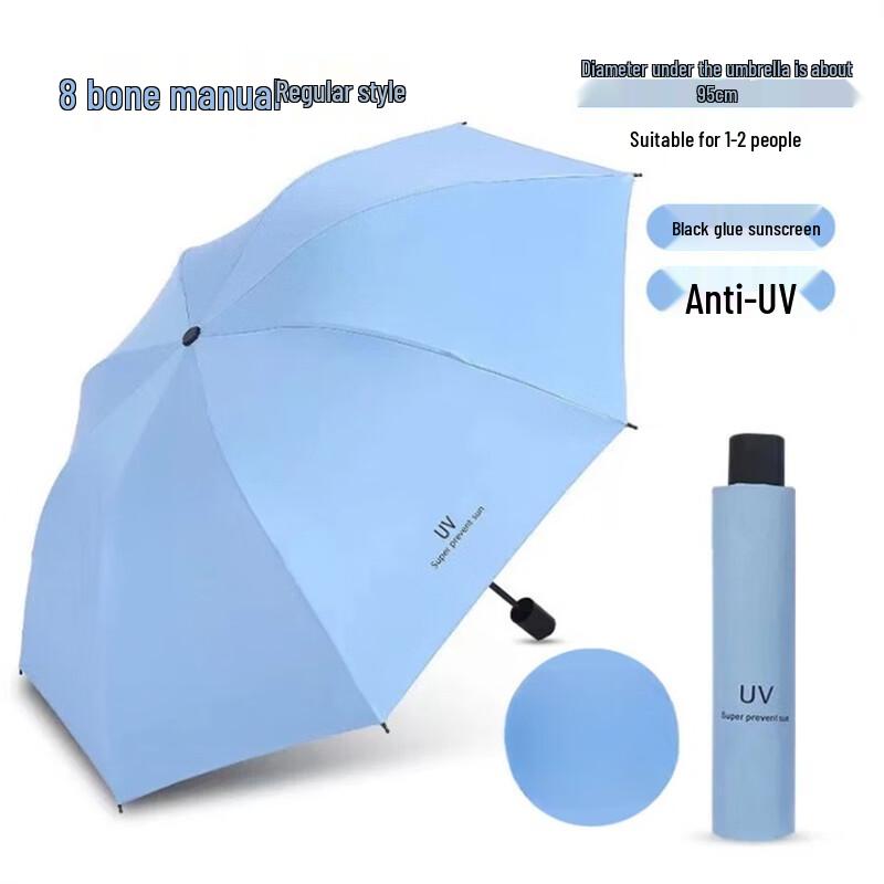 OIMGUv Manual UV Protection 3-Fold Travel Umbrella