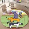 1pc Cat Party Office Round Area Rug, Indoor Mat Suitable ForOffice, Under Office Chairs Bedroom Living Room Home Decor, Room Deco Q130