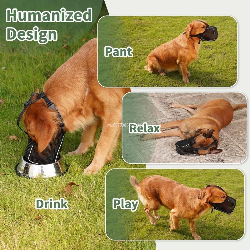 1Pcs Soft Dog Muzzle for Small Large Dogs Mask Anti Biting Chewing Licking Breathable No Bark Mesh Printed Full Coverage Muzzles