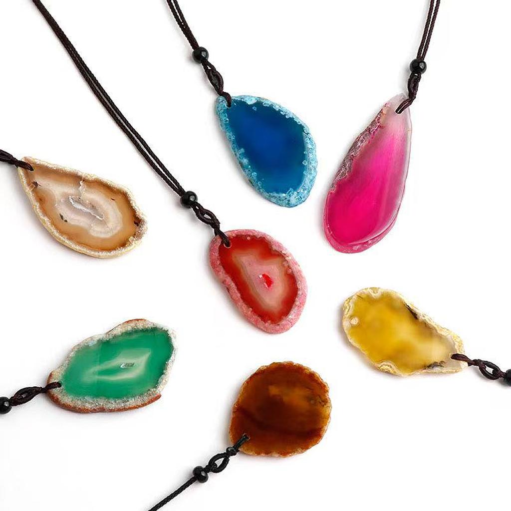 1Pc, Reiki Healing Crystal Cluster Necklace Pendant, Irregular Quartz Crystal Druzi Charms with Chain Necklaces for Women Men Jewelry, Holiday Crafts