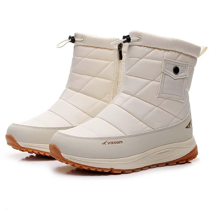 Men's and women's winter fur one thickened plus wool fleece waterproof cozy warm warm cold lightweight hiking waterproof non-slip snow boots