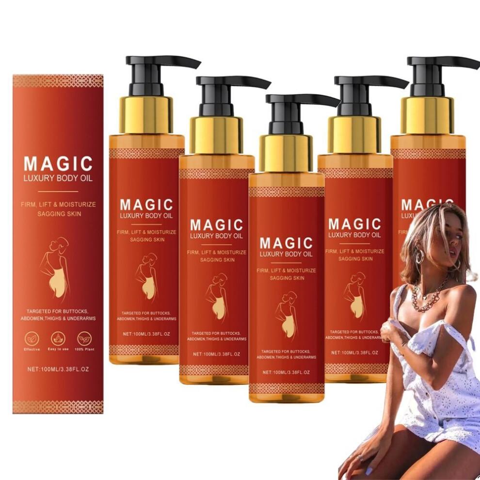 (5szt) Magiczny Olejek do Ciała, 100ml Olejki do Ciała - Wypełnia, Napina, Ujędrnia I Nawilża Zwiotczałą Skórę, Ramiona, Klatkę Piersiową, Uda I Brzuch, Odpowiedni do Użytku na Całe Ciało