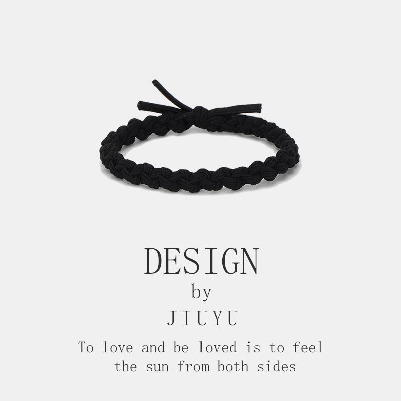 Boyfriend Exclusive Small Rubber Band Handmade Woven Hand Strap Couple Leather Case Hair Band for Girlfriends Headband Bracelet Dual-Use