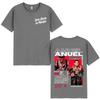 Rapper Anuel AA Real Hasta La Muerte Tour 2025 New Album T Shirts Unisexs Fashion Hip Hop TShirts 100 Cotton Short Sleeve TShirt