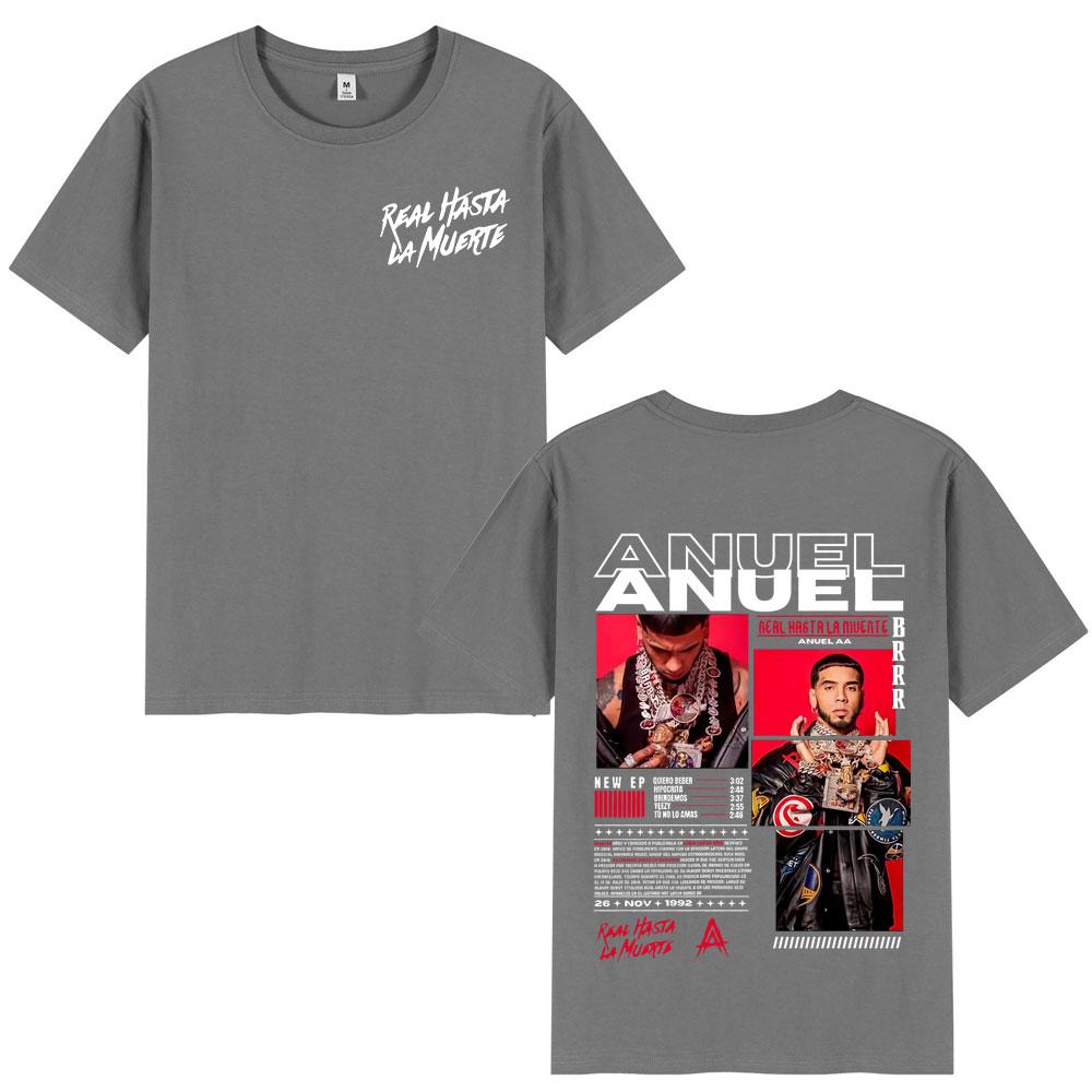Rapper Anuel AA Real Hasta La Muerte Tour 2025 New Album T Shirts Unisexs Fashion Hip Hop TShirts 100 Cotton Short Sleeve TShirt