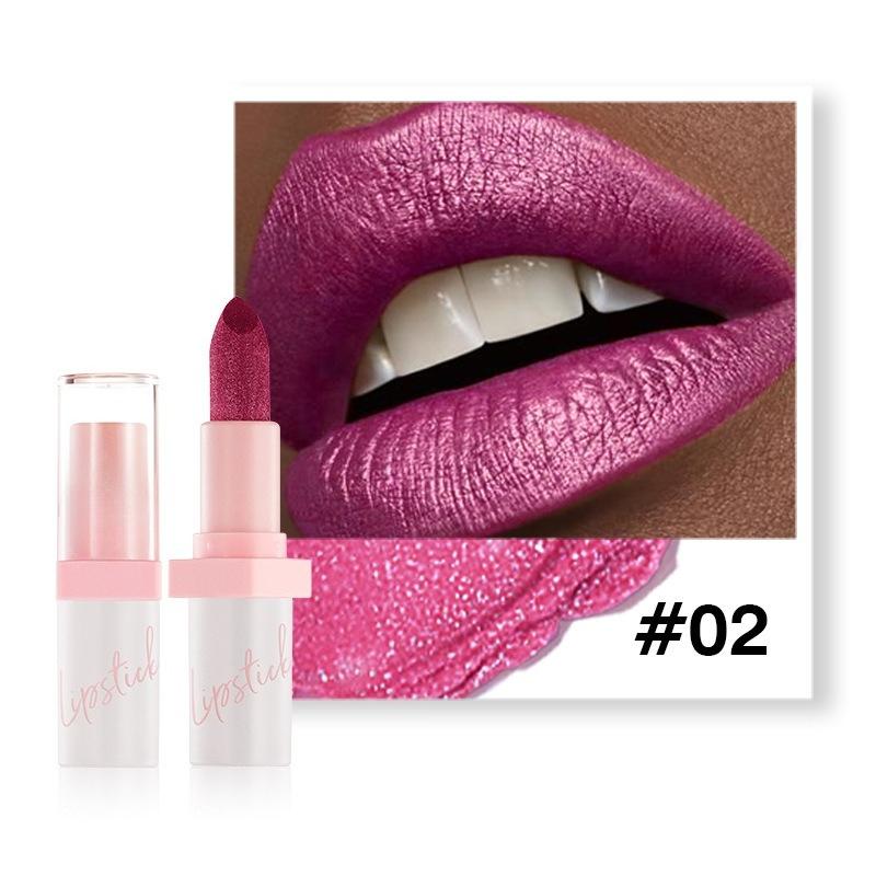 Luxurious Metallic Purple Lip Gloss Long-Lasting Moisturizing Waterproof and Durable Pearl Finish Lipstick Perfect for Daily Use