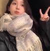 Korean imitation cashmere plaid scarf winter women's new atmosphere couple versatile warm scarf shawl winter
