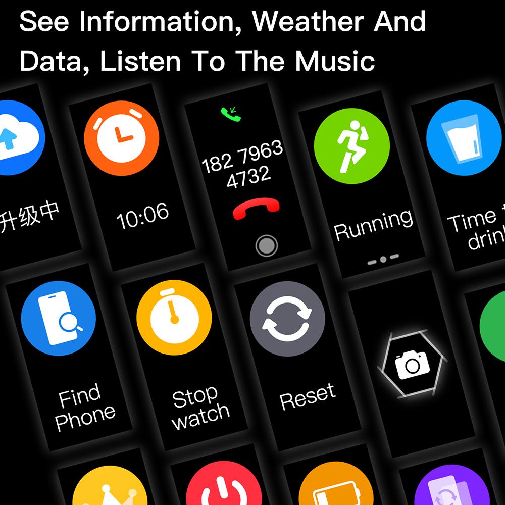 C68L 0.96" Smart Watch with Heart Rate,Temperature Monitoring Message Push Pedometer Sports Bracelet