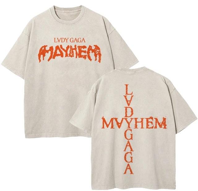 Vintage Washed Lady Gaga The Mayhem Ball Tour T-Shirt Fashion Men S And Women S Aesthetics S