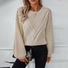 Loose Knitwear Vintage Solid Color Cardigan Sweater Long Sleeve O Neck Top for Autumn Winter