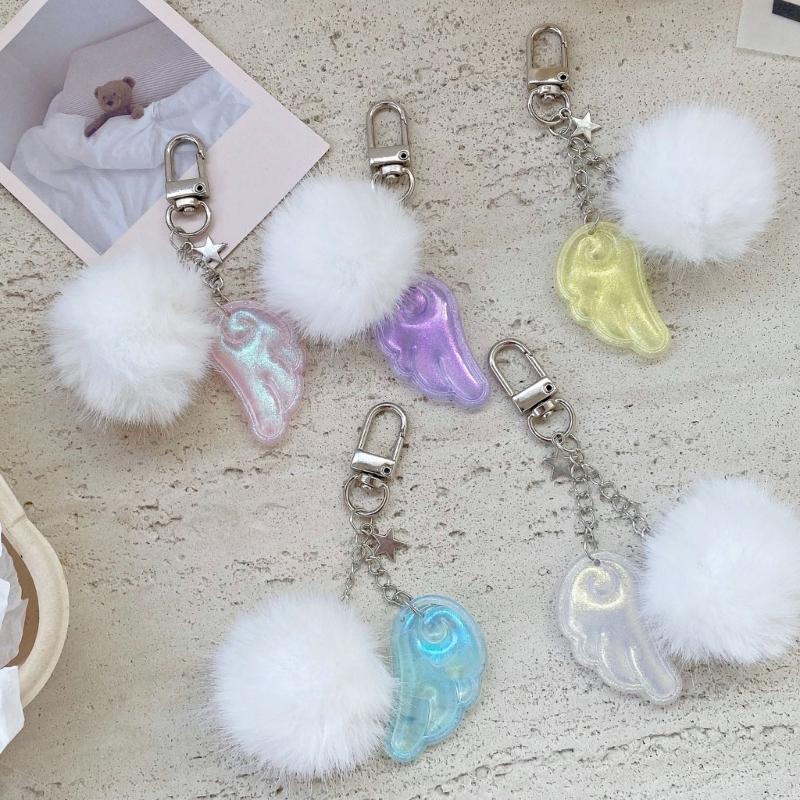 Cute Angel Star Keychain Key Accessory Practical Key Holder Cartoon Key Jewelry Alloy Texture Suitable for Woman Girls